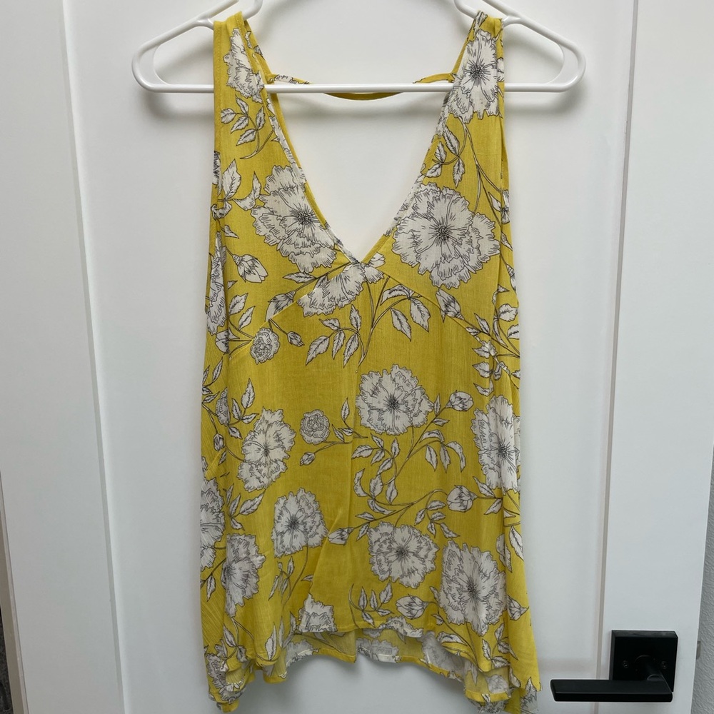 Lush Floral Swing Tank Top in Yellow